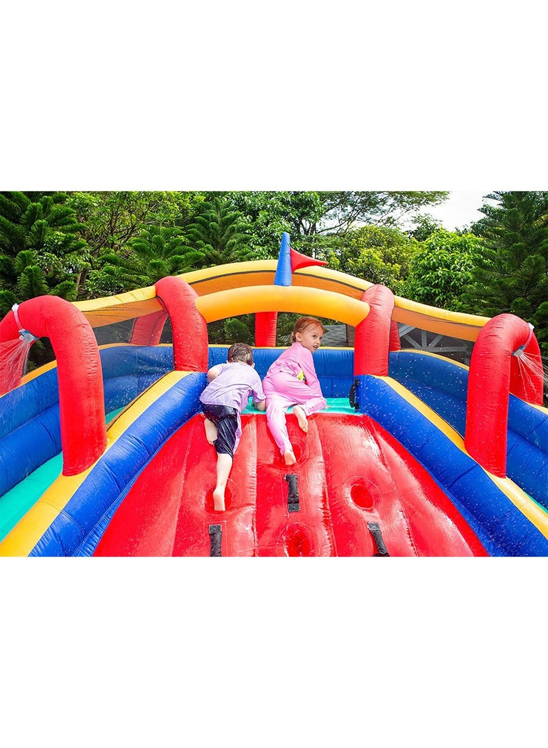 GT-Wheel Inflatable Twin Water Slide With Bouncer for Kids Outdoor Play - Image 3