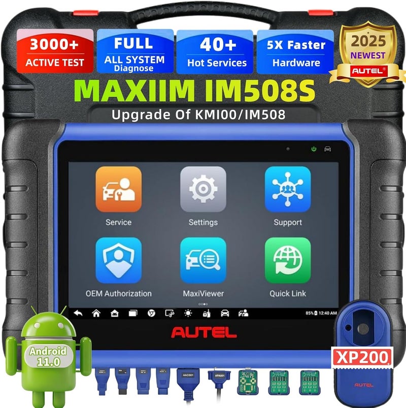 Autel Autel Scanner MaxiIM IM508S 2025 Automotive Diagnostic Tool Upgrade of IM508 Full Bidirectional Control 3000 Active Tests Smart Expert Mode 40Service All System DiagnostiAndroid 11