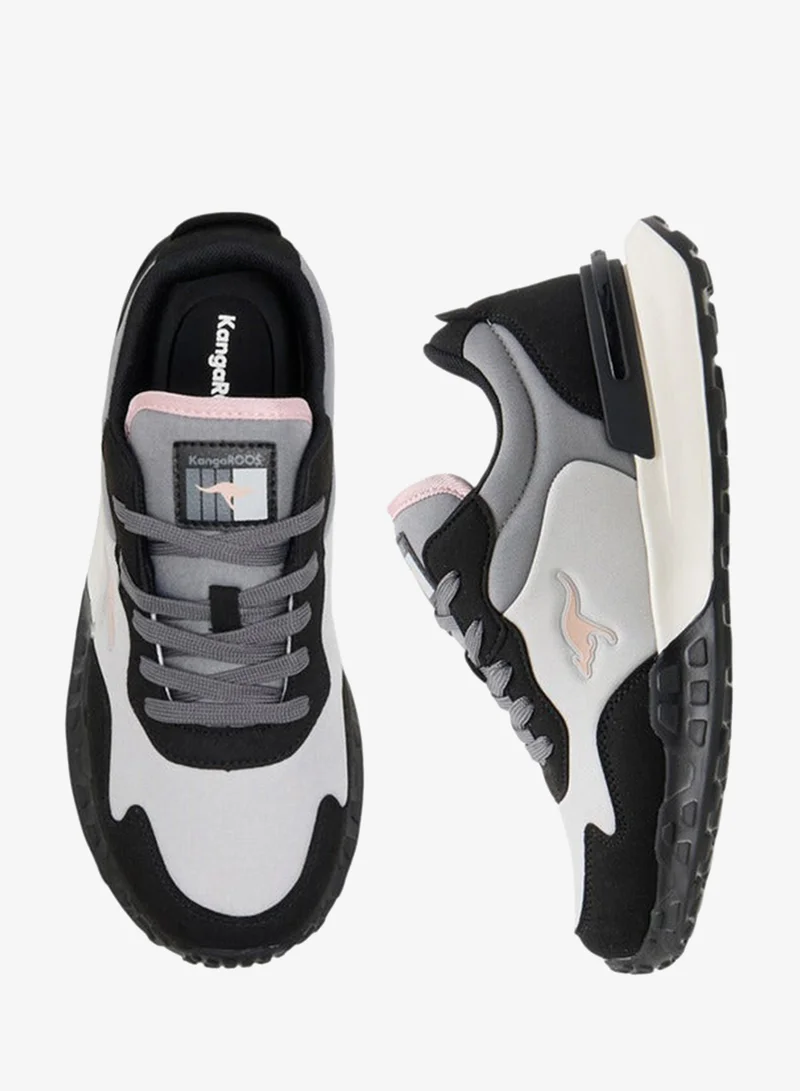kangaROOS BLACK Women's Panelled Lace-Up Sports Shoes for Women | Best Price UAE