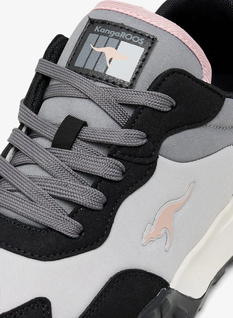 kangaROOS BLACK Women's Panelled Lace-Up Sports Shoes for Women | Best Price UAE