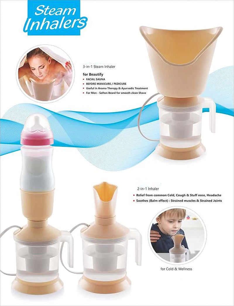 Nabhya 4 In 1 Steamer Steam inhaler for cold and cough Soothes Balm effect Steam Vaporizer Colour May Vary - Image 3