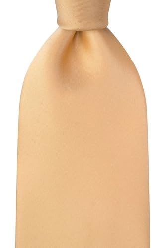 KissTies Mens Gold Tie Solid Desert Sand Color Necktie + Gift Box - Image 2