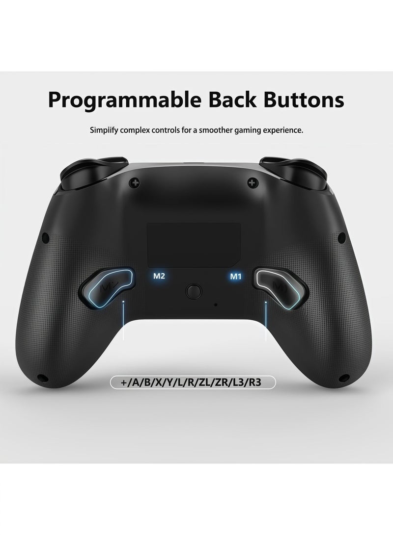 Lurette Wireless Switch Controllers for Nintendo Switch, 6-Axis Gyro, Turbo Function, 7-Color RGB Lights, Compatible with Switch1/Switch2/PC (Wired)/iOS, All Functions Included with a Stylish Design and Cute Color - Green - Image 4