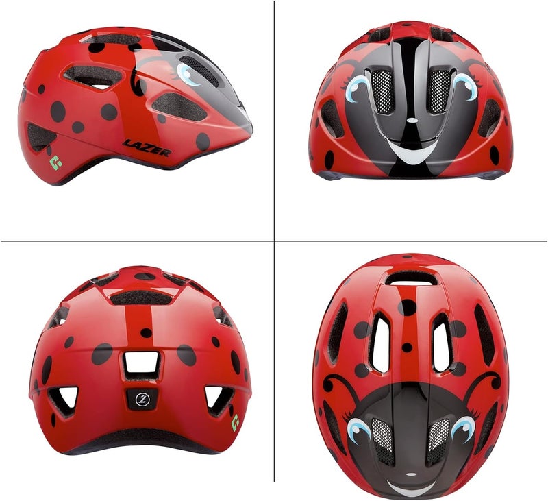 LAZER Pnut KinetiCore Kids Bike Helmet - Ladybug Design, Red - Image 4