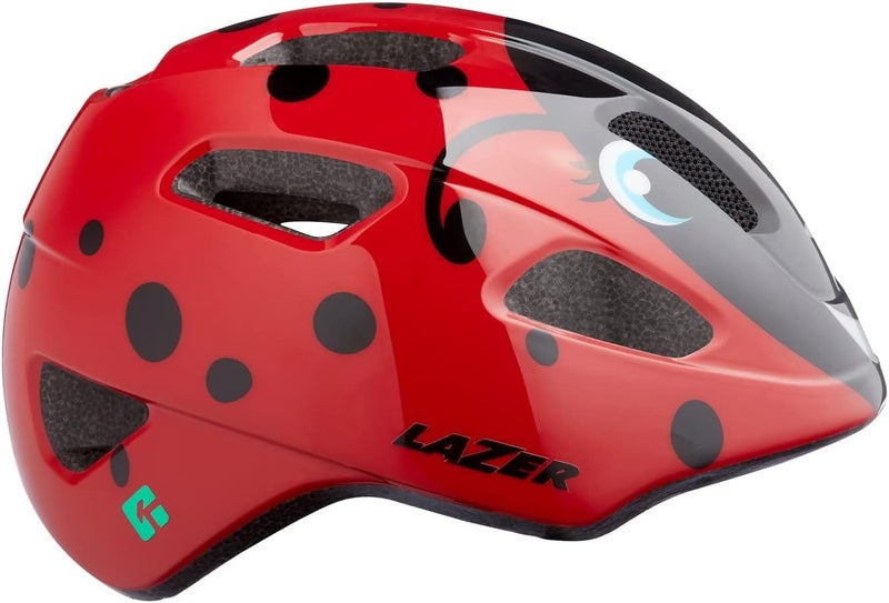 LAZER Pnut KinetiCore Kids Bike Helmet - Ladybug Design, Red - Image 1