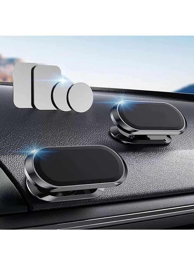 X Spring Magnetic Phone Holder For Car, 2 Pack 360 Adjustable Car Phone Holder Mount, Universal Dashboard Car Mount Compatible With All Phones, Magnetic Upgraded Phone Holder Easy Install (Black) - Image 1