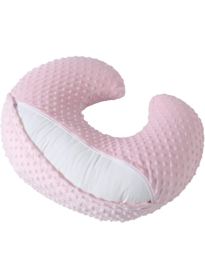 DONOMILO Nursing Pillow and Positioner Breastfeeding and Bottle Feeding, Propping Baby, Tummy Time, Sitting Support for Baby Boy Baby Girl, with Removable Minky Dots Cover (Blushing Bride) - Image 5