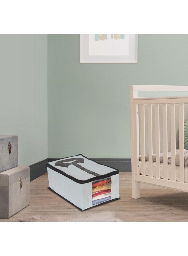 PrettyKrafts Shirt Cover | Foldable & Durable Wardrobe Organizer | Shirt Organizer for Closet Storage | Non Woven Shirt Organizer for Home & Traveling with Transparent Window | Pack of 3 | Grey Black - Image 2