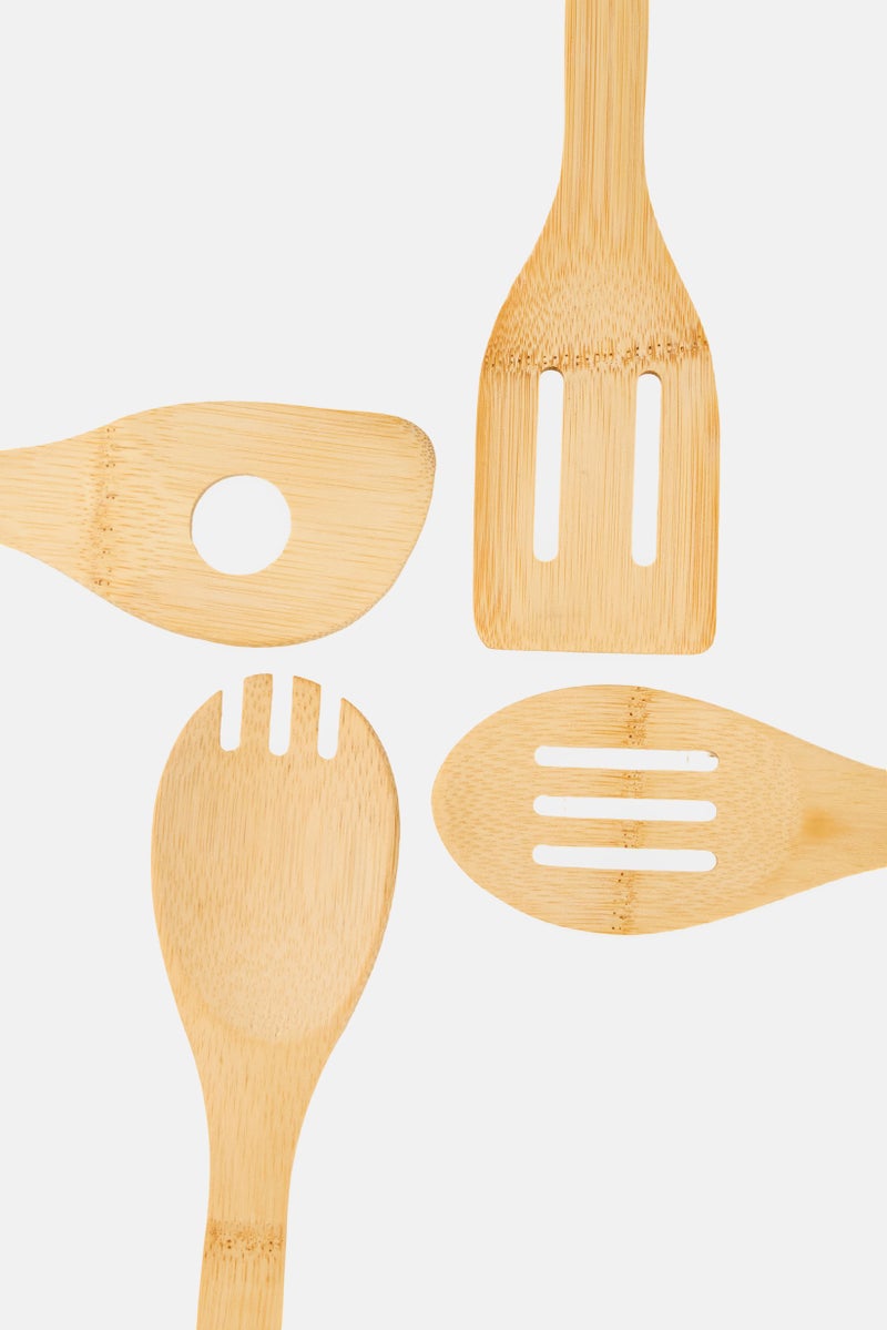 Bombay 7 Pcs Bamboo Tool Set, Beige - Image 3