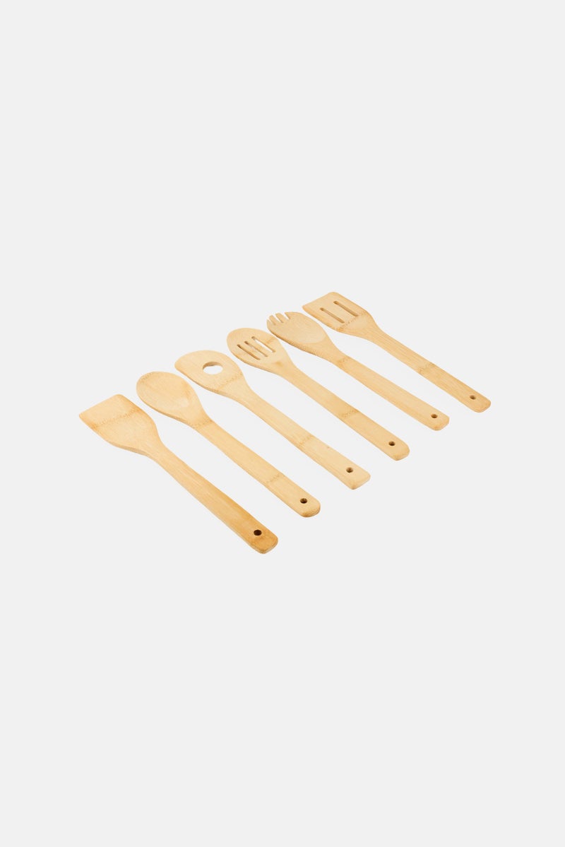 Bombay 7 Pcs Bamboo Tool Set, Beige - Image 2