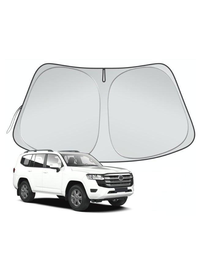 FETUSI Windshield Sun Shade Compatible with Toyota Land cruiser LC300 2022-2025 Accessories, Foldable Car Sun Visor Cover Reflective Polyester Sunshade for Sun Protection Keep Vehicle Cool - Image 1