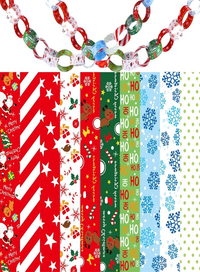 MIAHART Merry Christmas Paper Chains 300 Links Festive Paper Craft Supplies for Christmas and Festive Party Decorations - Image 1
