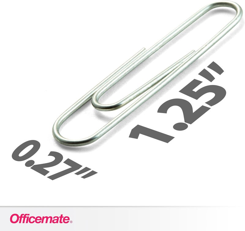 أوفيس ميت مشابك ورقية Premium #1، 1000 مشبك ورقي (10 علب، كل علبة تحتوي على 100 مشبك) (رقم المنتج: 99916)، اللون: فضي - Image 2