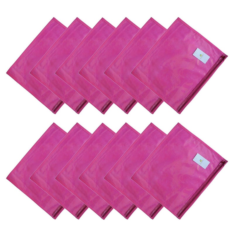 Homestrap Combo of Cotton Quilted Saree Cover with Window Single Saree Cover Pink Set of 14 - Image 4