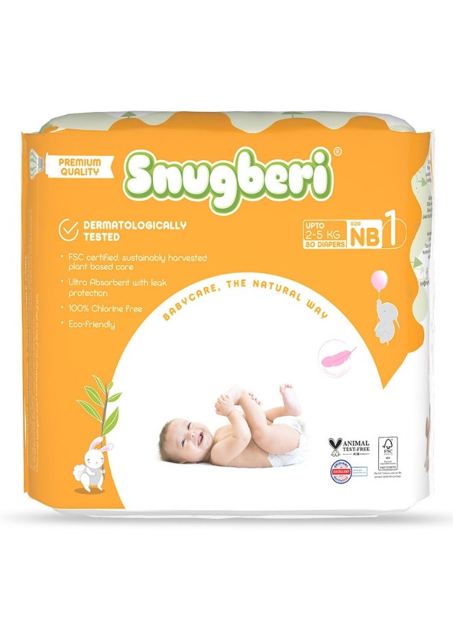 Snugberi Diaper Size 1 New Born 2-5Kg - Mega Pack 80's - Image 1