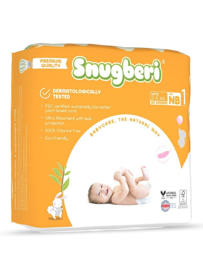 Snugberi Diaper Size 1 New Born 2-5Kg - Mega Pack 80's - Image 2
