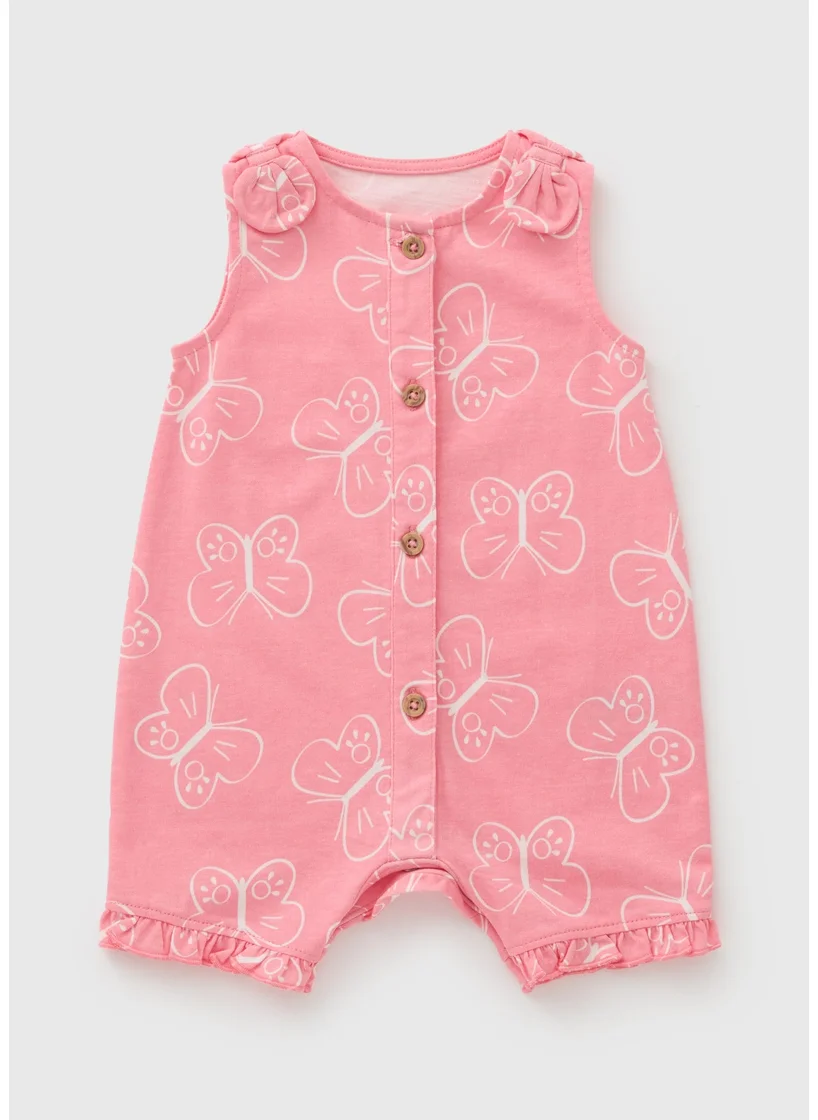 Matalan Baby Pink Butterfly Romper