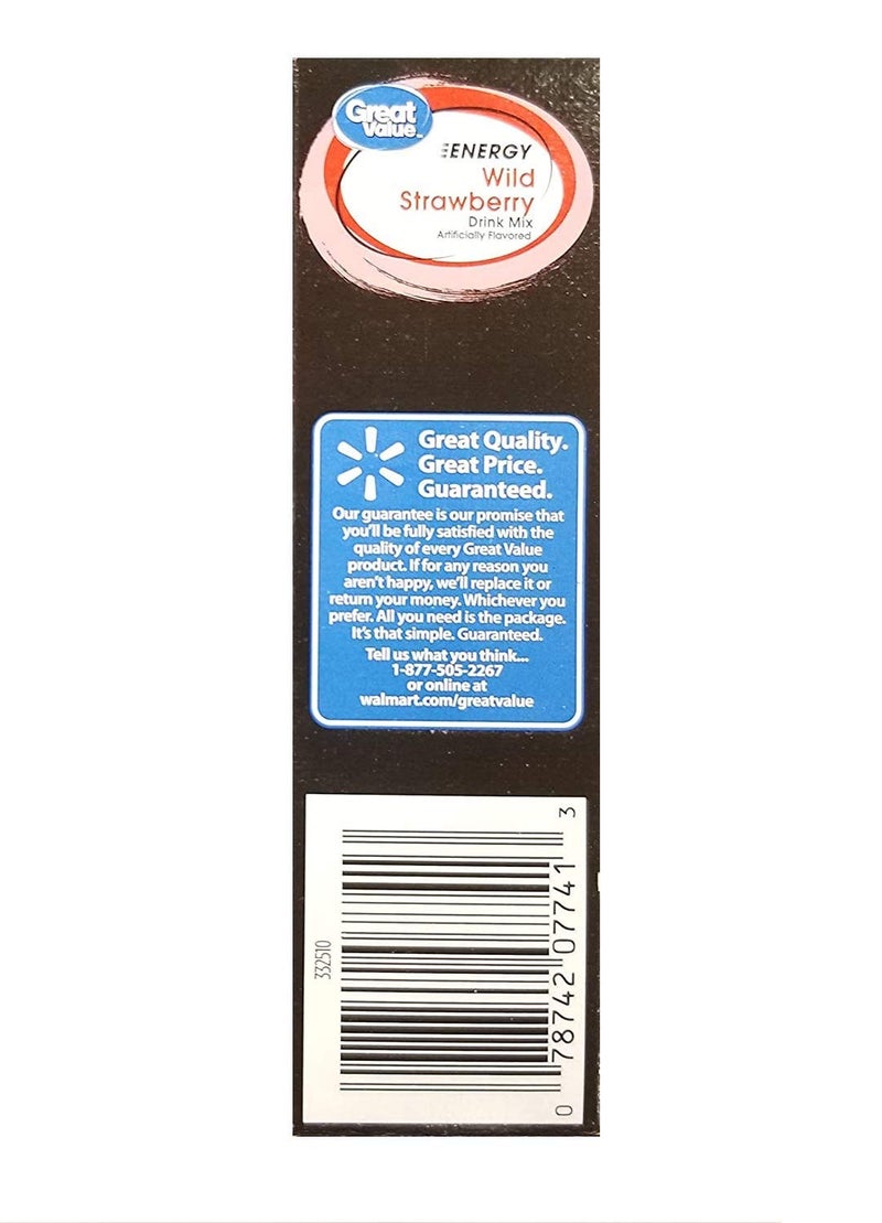 Great Value Sugar Free, Low Calorie ENERGY Wild Strawberry Drink Mix (Pack of 2) - Image 3