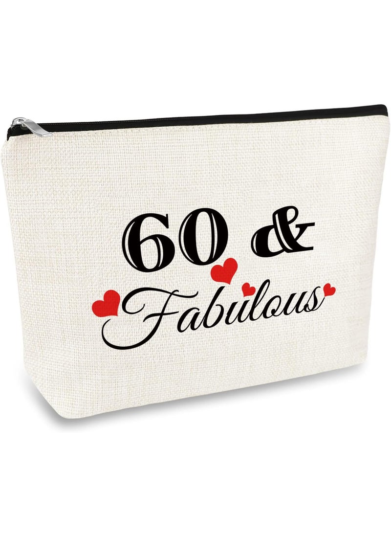 Mikela 60th Birthday Gifts Idea Makeup Bag for Women 60 Year Old Gift for Her Grandma Mom Boss Leader Nana Friend Happy 60th Birthday Gifts Cosmetic Bag Born in 1962 Gifts Travel Cosmetic Pouch 