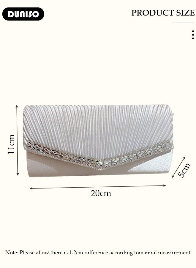 DUNISO Womens Clutch Bag, Sparkly Evening Clutch Purse, Champagne Shoulder Bag with Removable Chain, Crossbody Envelope Bag for Formal Dress Bride Wedding Prom Party - Image 4