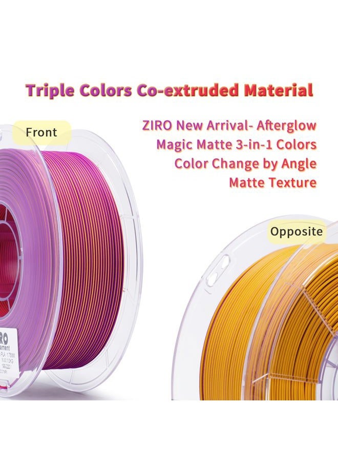ZIRO Silk Stripes Multicolor Filament PLA 1.75mm, Fast Color Change Silk PLA Stripes Series 1kg, Multicolor Rainbow Silky Rotated 3D Printer Filament, Fit Most FDM 3D Printer, Firework Stripes - Image 2