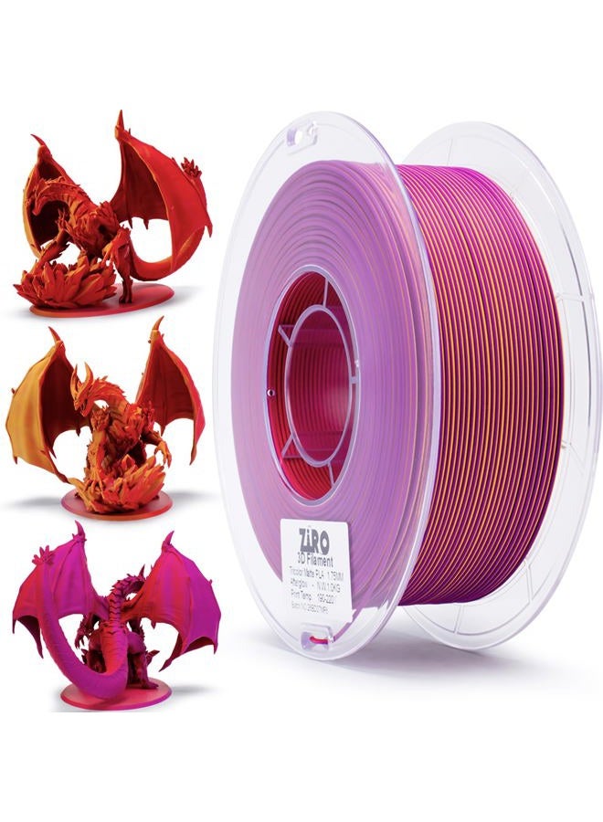 ZIRO Silk Stripes Multicolor Filament PLA 1.75mm, Fast Color Change Silk PLA Stripes Series 1kg, Multicolor Rainbow Silky Rotated 3D Printer Filament, Fit Most FDM 3D Printer, Firework Stripes - Image 1