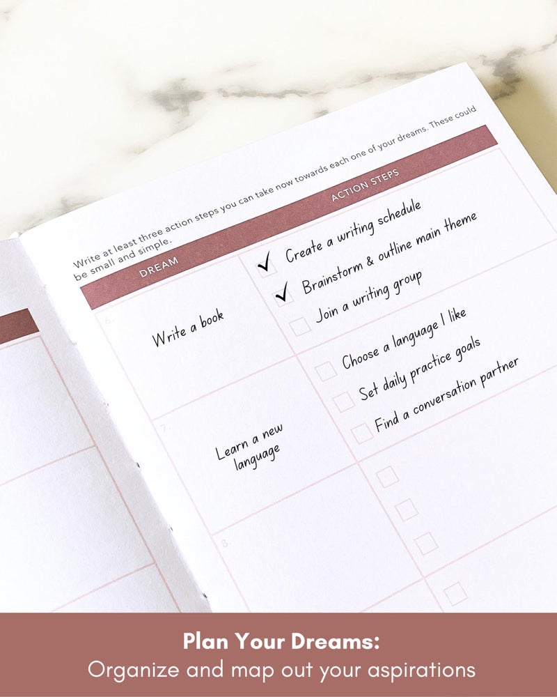 Lamare دفتر تجسيد لاماري للنساء - دفتر أحلام الحياة: مخطط الحياة ومخطط تحديد الأهداف لتتبع التقدم وتحسين التركيز - كتاب تجسيد ومخطط أهداف للإنتاجية - Image 2
