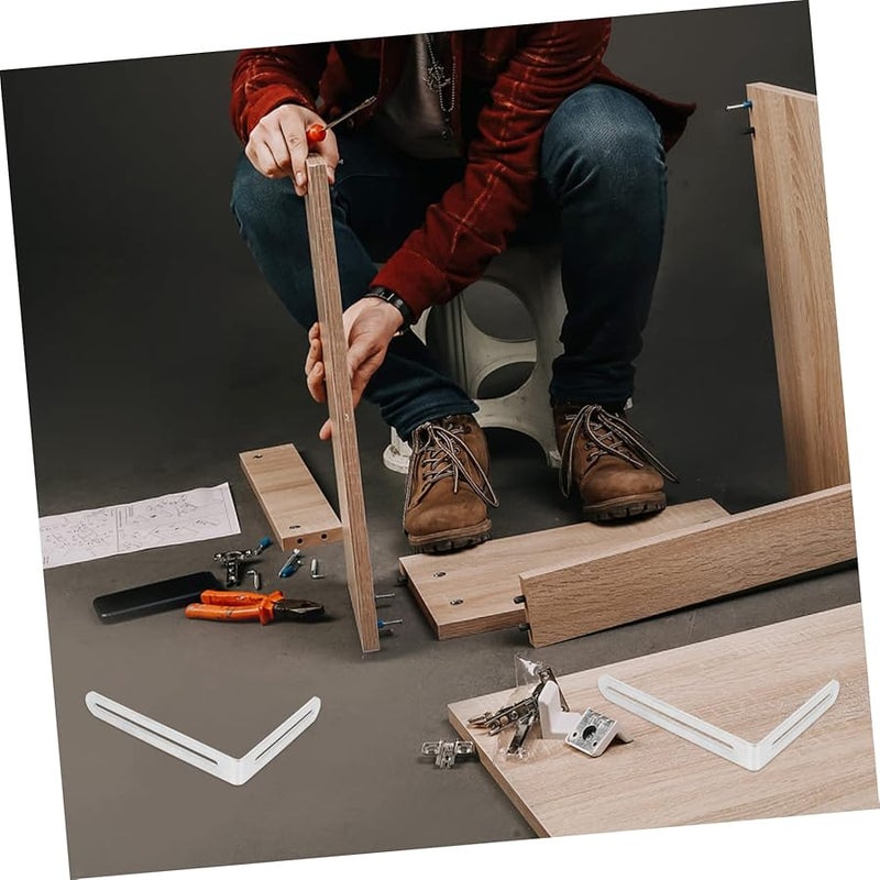 Jojofuny 5pcs Steel Corner Brackets 16 5X12X2 4CM Sturdy Furniture Connectors With Slots - Image 4