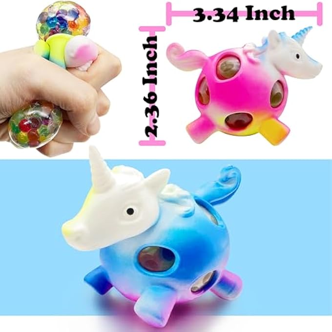 ZTATU Unicorn Toys Squishy Fidget Toys (3PCS) Unicorn Stress Toys Stress Balls for Adults Party Favors Squishy Stress Ball, Stress Relief Toy Squeeze Balls Easter Basket Stuffers - Image 4