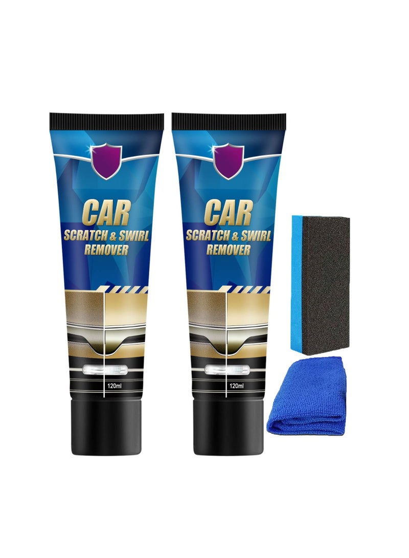 SYOSI Car Scratch Remover Kit, 2 Pcs 120ml Car Scratch Repair Paste, Scratch Removal Paste for Repairing Car Scratches, Car Maintenance and Refurbishment Paint Scratch Polishing Repair Paste  - Image 1