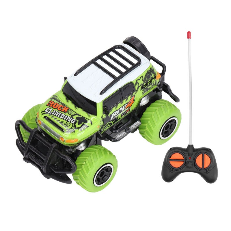 RC Mini Car: 1:43 Green, Strong Friction Tires - Easy To Operate, 4 Direction Control Remote Control Car for Kids 3 Years Old, Indoor and Outdoor Play - Image 1