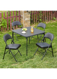 MOMENT Folding Chair With Padded Seats Multi Functional Portable Chair For Home Dining Office Outdoor Fishing, Black  - Image 5