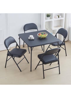 MOMENT Folding Chair With Padded Seats Multi Functional Portable Chair For Home Dining Office Outdoor Fishing, Black  - Image 2