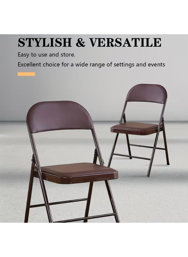 MOMENT Folding Chair With Padded Seats Multi Functional Portable Chair For Home Dining Office Outdoor Fishing, Black - Image 2