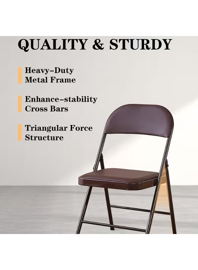 MOMENT Folding Chair With Padded Seats Multi Functional Portable Chair For Home Dining Office Outdoor Fishing, Black - Image 4
