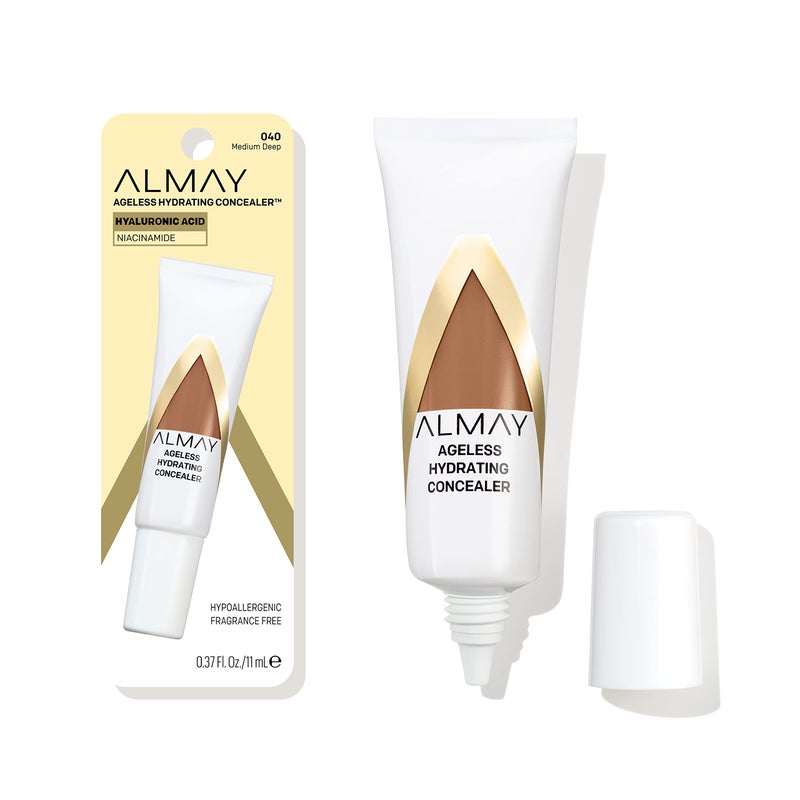 Almay Anti-Aging Concealer, Face Makeup with Hyaluronic Acid, Niacinamide, Vitamin C & E, Hypoallergenic, -Fragrance Free, 040 Medium Deep, 0.37 Fl Oz (Pack of 1) - Image 1