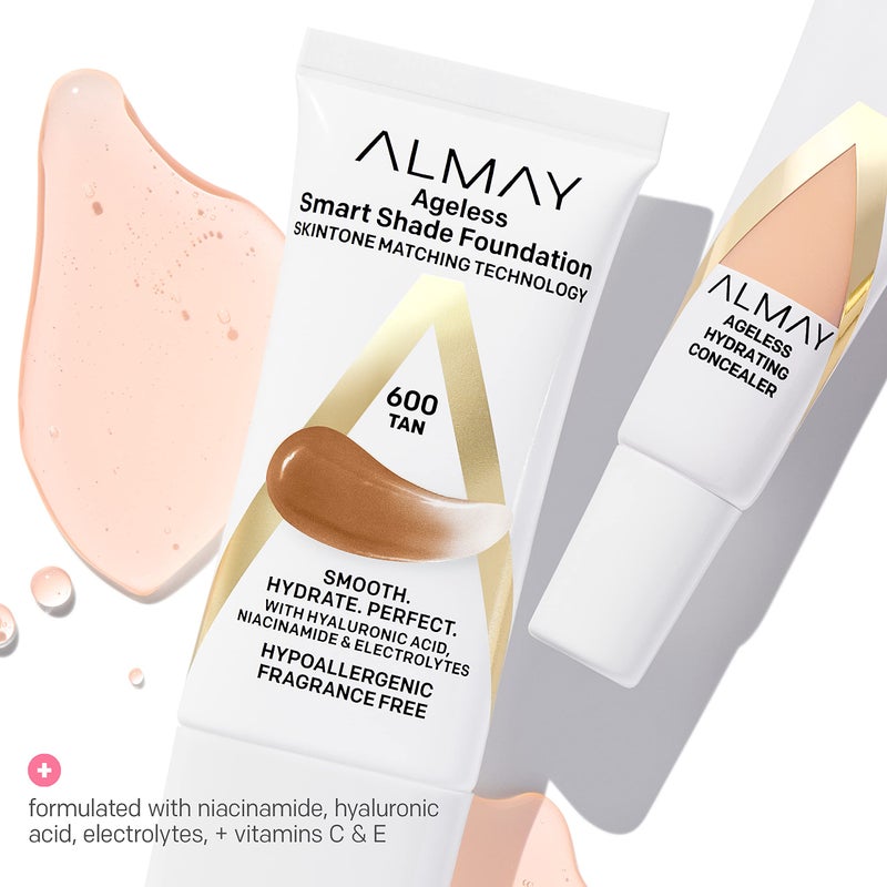 Almay Anti-Aging Concealer, Face Makeup with Hyaluronic Acid, Niacinamide, Vitamin C & E, Hypoallergenic, -Fragrance Free, 040 Medium Deep, 0.37 Fl Oz (Pack of 1) - Image 4