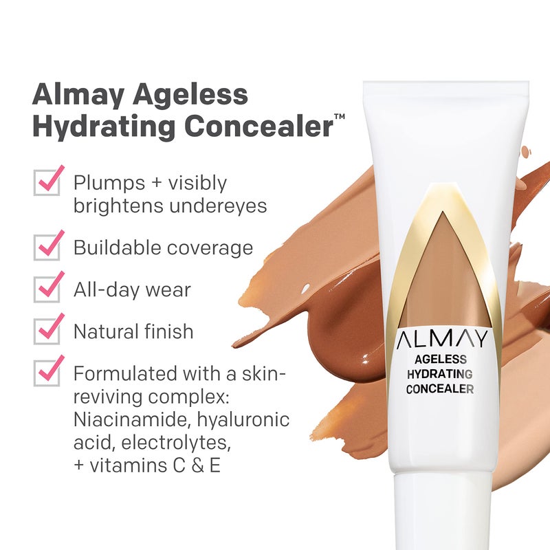 Almay Anti-Aging Concealer, Face Makeup with Hyaluronic Acid, Niacinamide, Vitamin C & E, Hypoallergenic, -Fragrance Free, 040 Medium Deep, 0.37 Fl Oz (Pack of 1) - Image 3