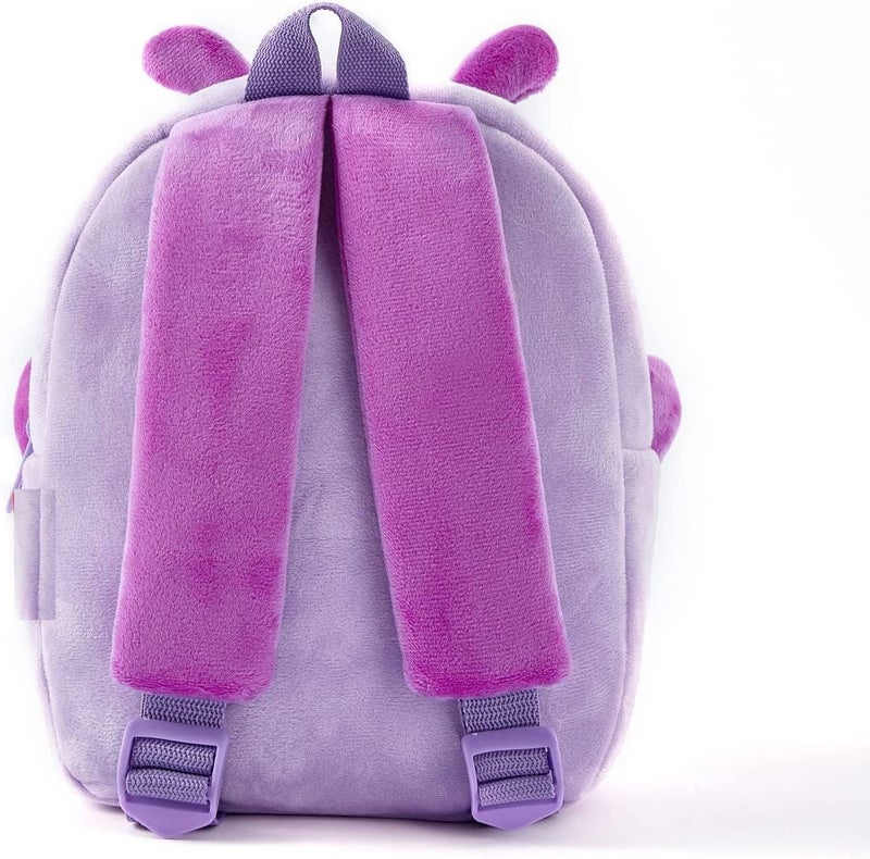 Black Hill Kids Preschool Bag for Boys and Girls, Cute Soft Plush school Animal Cartoon Mini Backpack Little kids bags for 2-5 years Baby/Boys/Girls Nursery, Preschool,Picnic (Purple butterfly) - Image 4