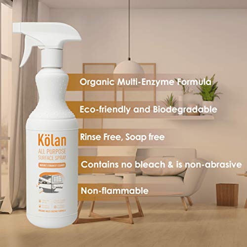 Kolan Organic Biodegradable Eco-Friendly All Purpose Surface Spray Cleaner 700 ML (Suitable for All Surfaces Including Marble, Granite, Wood, Tiles, Stainless Steel and Glass) - Image 3
