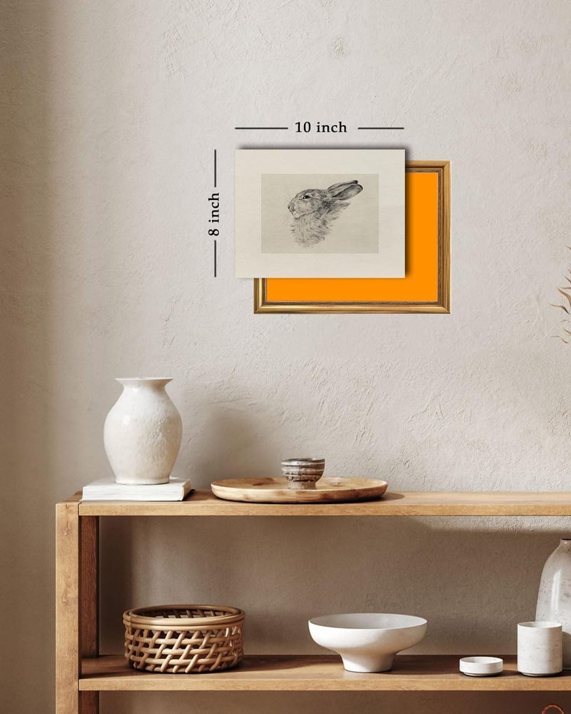 Kizbok Neutral Wall Art Decor, Vintage Rabbit Canvas Painting, Farmhouse Decor Bunny Sketch Drawing for Nursery Wall Decor, Antique Rabbit Gallery Wall Art for Bedroom Bathroom Home(8" x 10"-UNFRAMED) - Image 3
