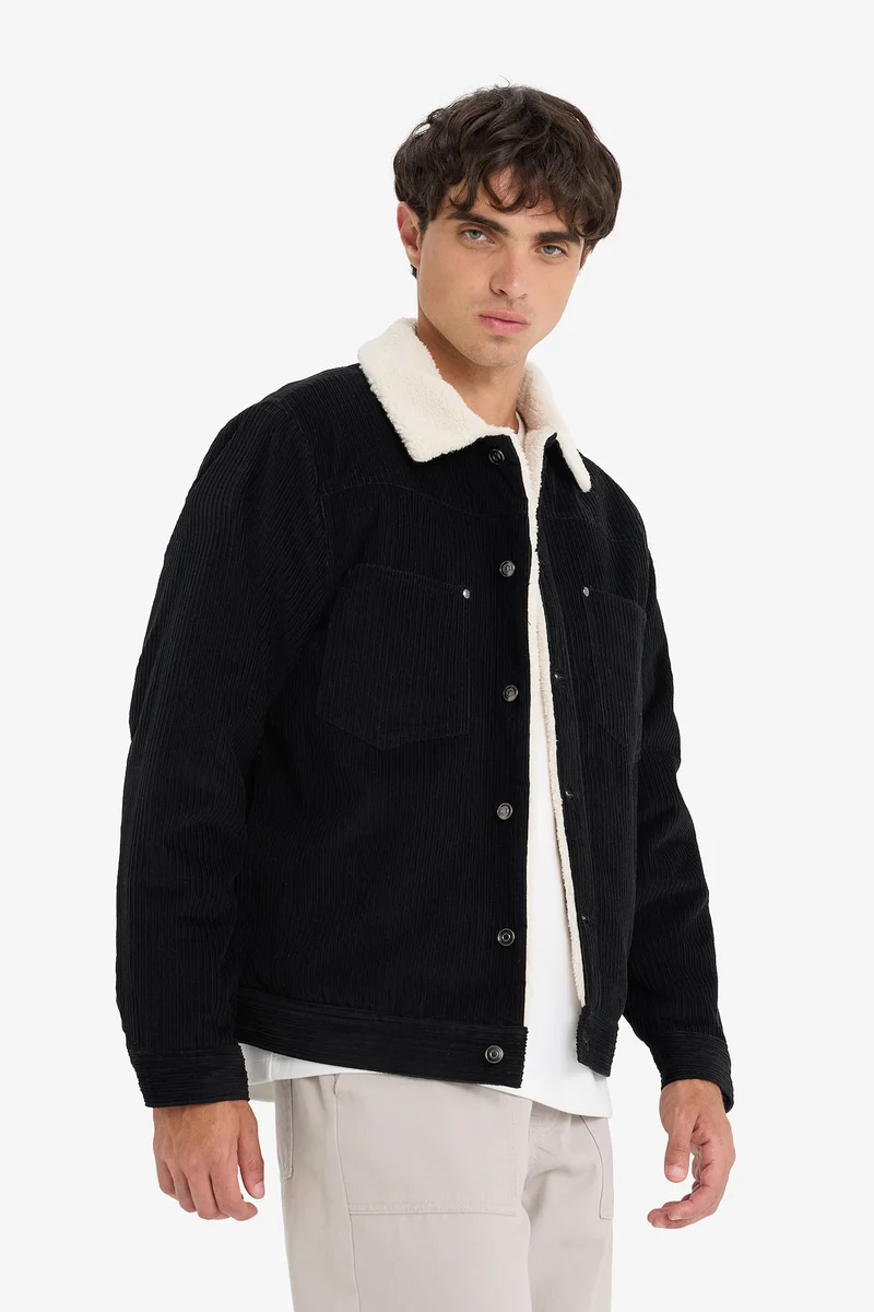Defacto  Slim Fit Plush Lined Pockets Cotton Puffer Jacket for Men | Best Price UAE