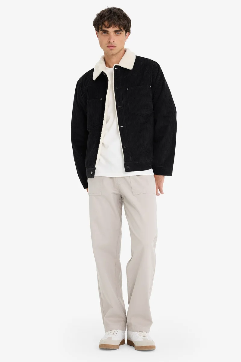 Defacto  Slim Fit Plush Lined Pockets Cotton Puffer Jacket for Men | Best Price UAE