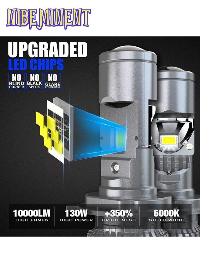 نيبمينينت مصباح أمامية LED GT4 H4 للسيارات بوحدة الإسقاط 3800 لومن 6500K وضع إضاءة أبيض عالية/منخفضة مع عدسة متكاملة فريدة من نوع H4 القريب/العالي من نوع 12V - 24V ليزر فائق السطوع للسيارات والدراجات النارية - Image 2