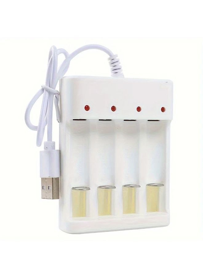 White Compact USB 36V Fast Charger For Aa Aa Smart Rechargeable Battery Station With Short Circuit Protection And Auto Shut Off Safe Multi Battery Charger For Home Travel Car Adapter Compatible No Overcharge - Image 5