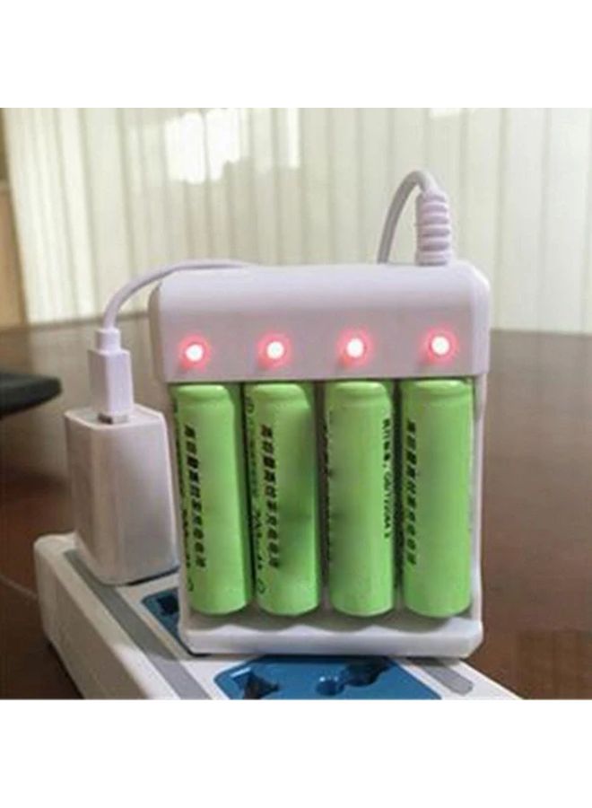 White Compact USB 36V Fast Charger For Aa Aa Smart Rechargeable Battery Station With Short Circuit Protection And Auto Shut Off Safe Multi Battery Charger For Home Travel Car Adapter Compatible No Overcharge - Image 3