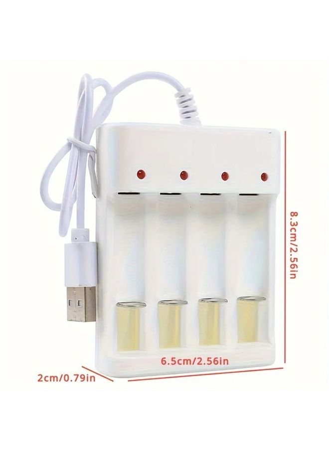 White Compact USB 36V Fast Charger For Aa Aa Smart Rechargeable Battery Station With Short Circuit Protection And Auto Shut Off Safe Multi Battery Charger For Home Travel Car Adapter Compatible No Overcharge - Image 4