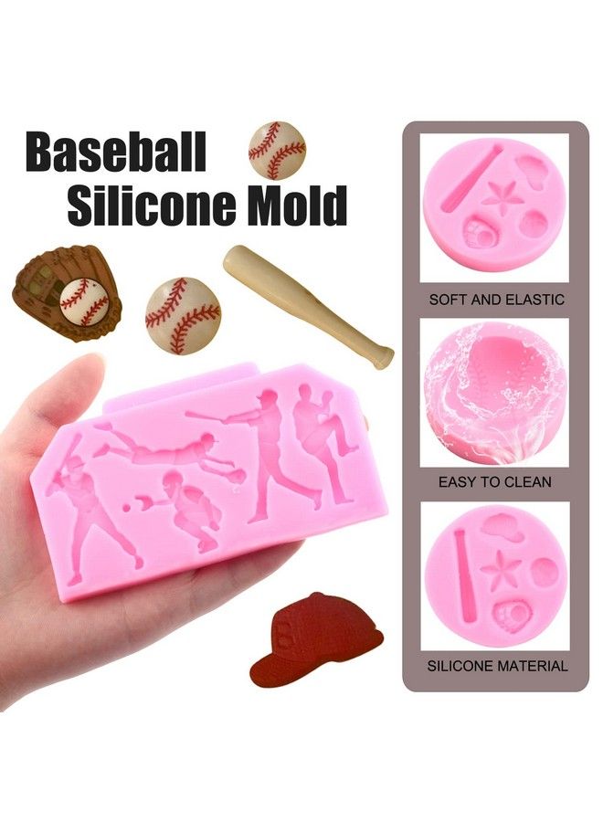 Mujiang Baseball Silicone Molds Baseball Softball Glove Fondant Mold For Cake Decorating Polymer Clay Candy Chocolate Gum Paste Set Of 3  - Image 4
