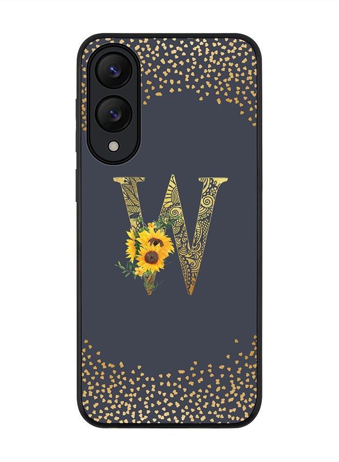 Stylizedd For Samsung Galaxy S25 Edge Case,Slim fit Camera Protection, Shockproof Thin Phone cover  - Custom Floral Monogram - W  (Grey )