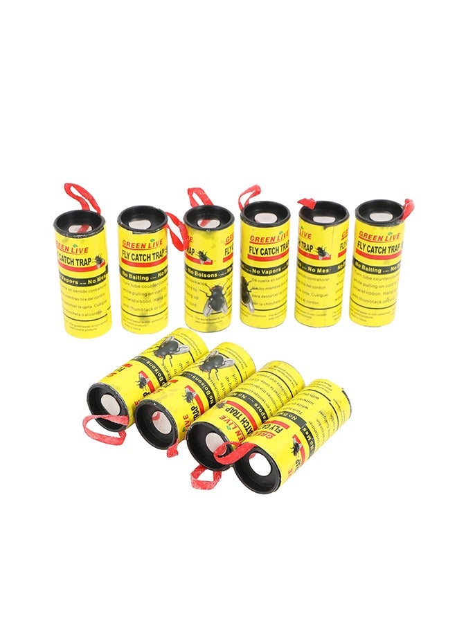 LAWAZIM Fly Catch Trap - 10 Piece 68CM - Sticky Hanging Disposable Trap for Flies, Mosquitoes, Gnats, and Insects with Non-Toxic Design - for Indoor & Outdoor Use in Homes, Kitchens, Gardens & Patios - Image 3